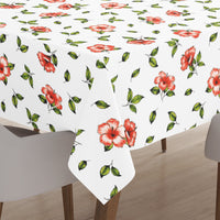 Polyester Hibiscus Table Cloth (Pack of 1)