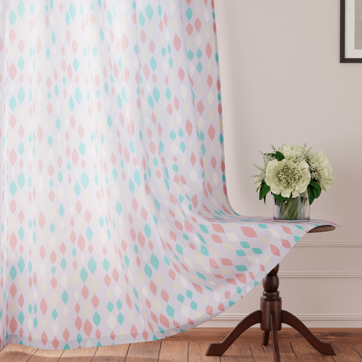 Polyester Teardrops Lilac Curtain (Pack of 2)