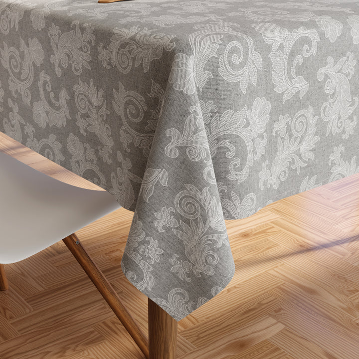 Cotton Grey Table Cloth (Pack of 1)