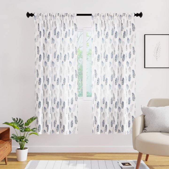 Polyester Palm Leaves Curtain (Pack of 2)