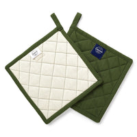 Cotton Leaf Green Pot Holders (Pack of 2)