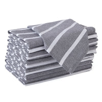 Cotton Roma Grey Stripes Table Napkins (Pack of 12)