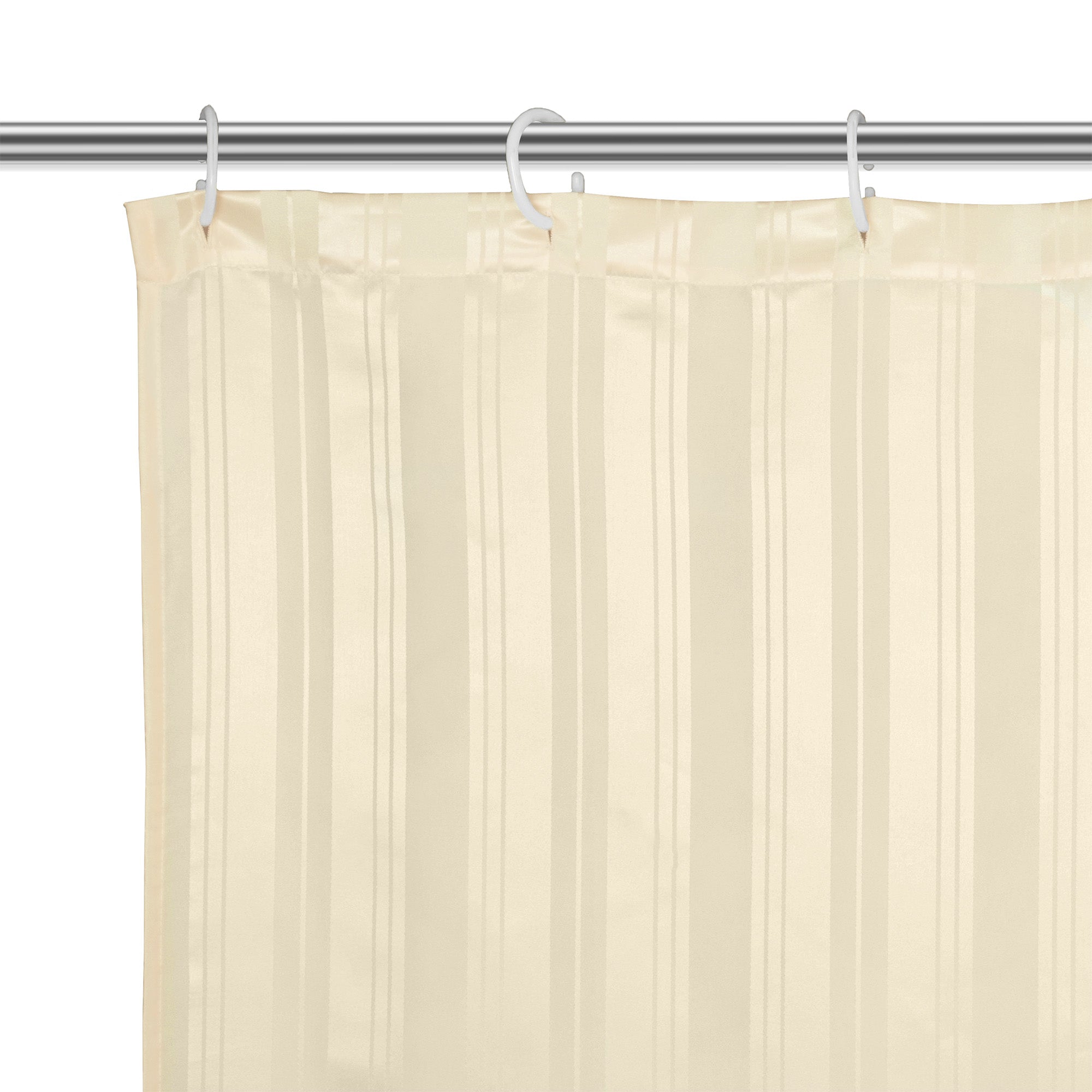 Polyester Stripe Cream Shower Curtain (Pack of 1)