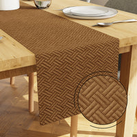 Quilted Velvet Brown Table Runner