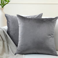 Velvet Grey Cushion Cover (Pack of 2)