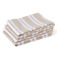 Cotton Franca Beige Stripes Kitchen Towel (Pack of 4)