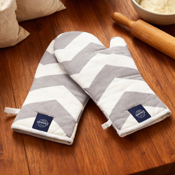 20s Sheeting ZZ Grey Oven Gloves (Pack of 2)