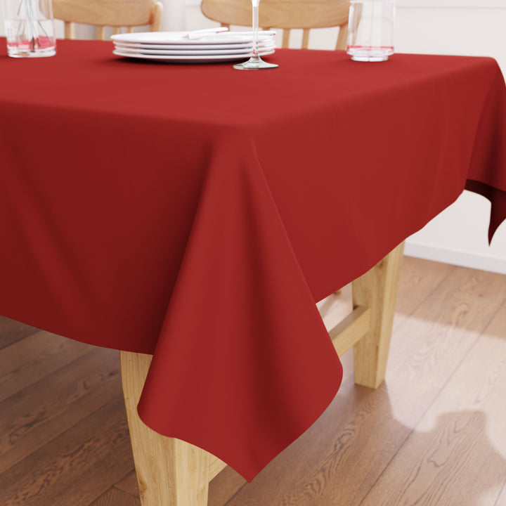 Cotton Deep Red Table Cloth (Pack of 1)