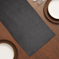 Quilted Velvet Dark Grey Table Runner