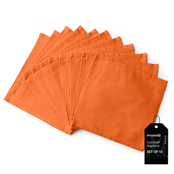 Cotton Orange Table Napkins (Pack of 12)