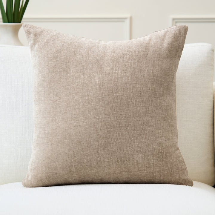 Chenille Solid Sand Cushion Cover (Pack of 1)