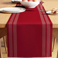 Cotton Ladder Red Table Runner (Pack of 1)