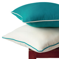 Cotton Azul Blue+Natural Cushion Cover (Pack of 2)