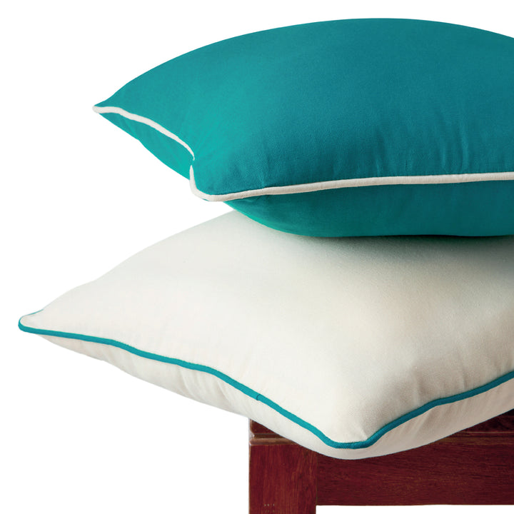 Cotton Azul Blue+Natural Cushion Cover (Pack of 2)