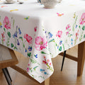 Polyester Pink Butterflies Printed Table Cloth