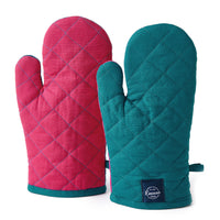 Cotton Azul Blue Oven Gloves (Pack of 2)