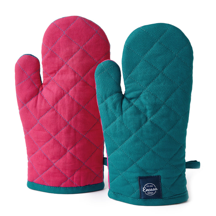 Cotton Azul Blue Oven Gloves (Pack of 2)