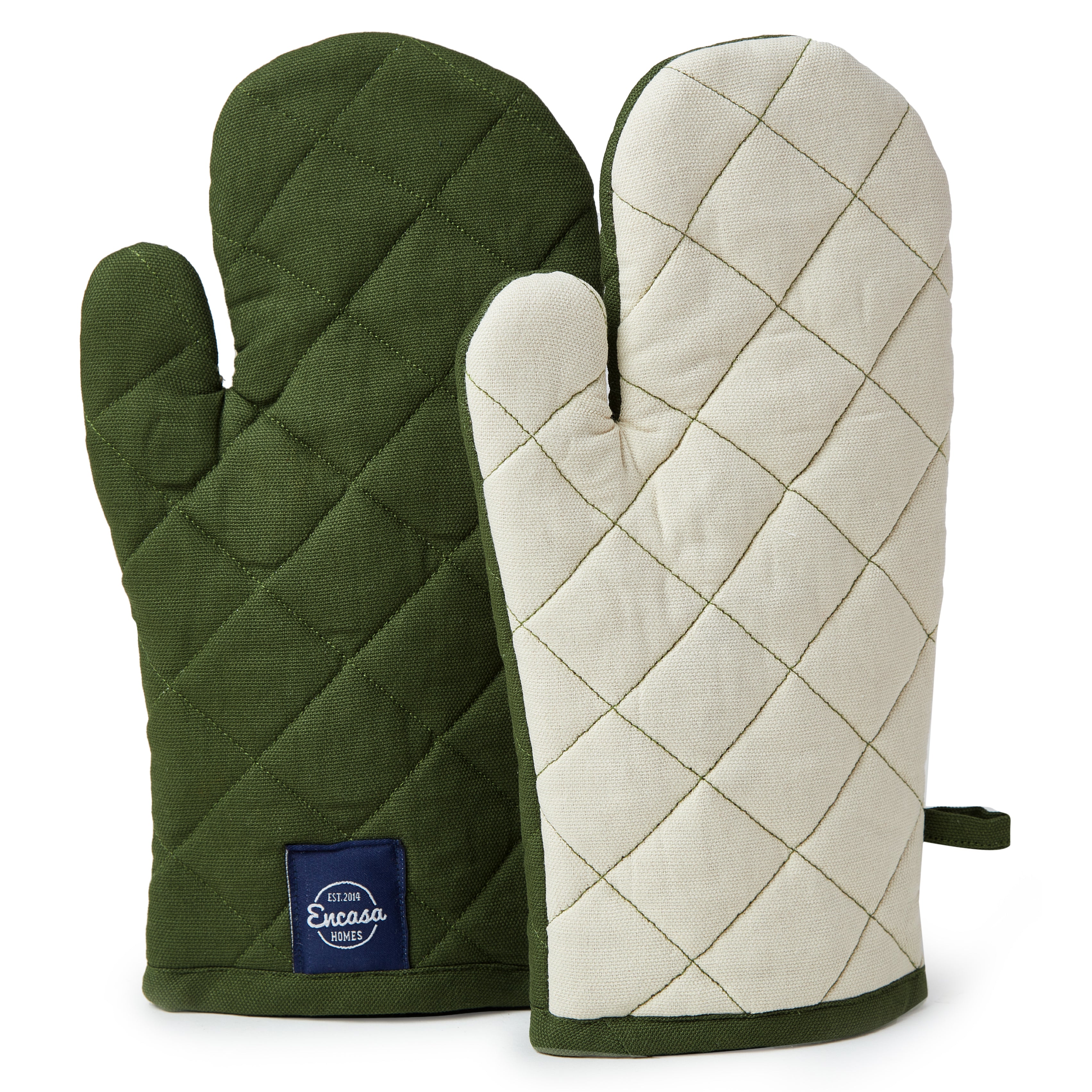 Cotton Leaf Green Oven Gloves (Pack of 2)
