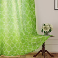Polyester Trellis Greenery Curtain (Pack of 2)