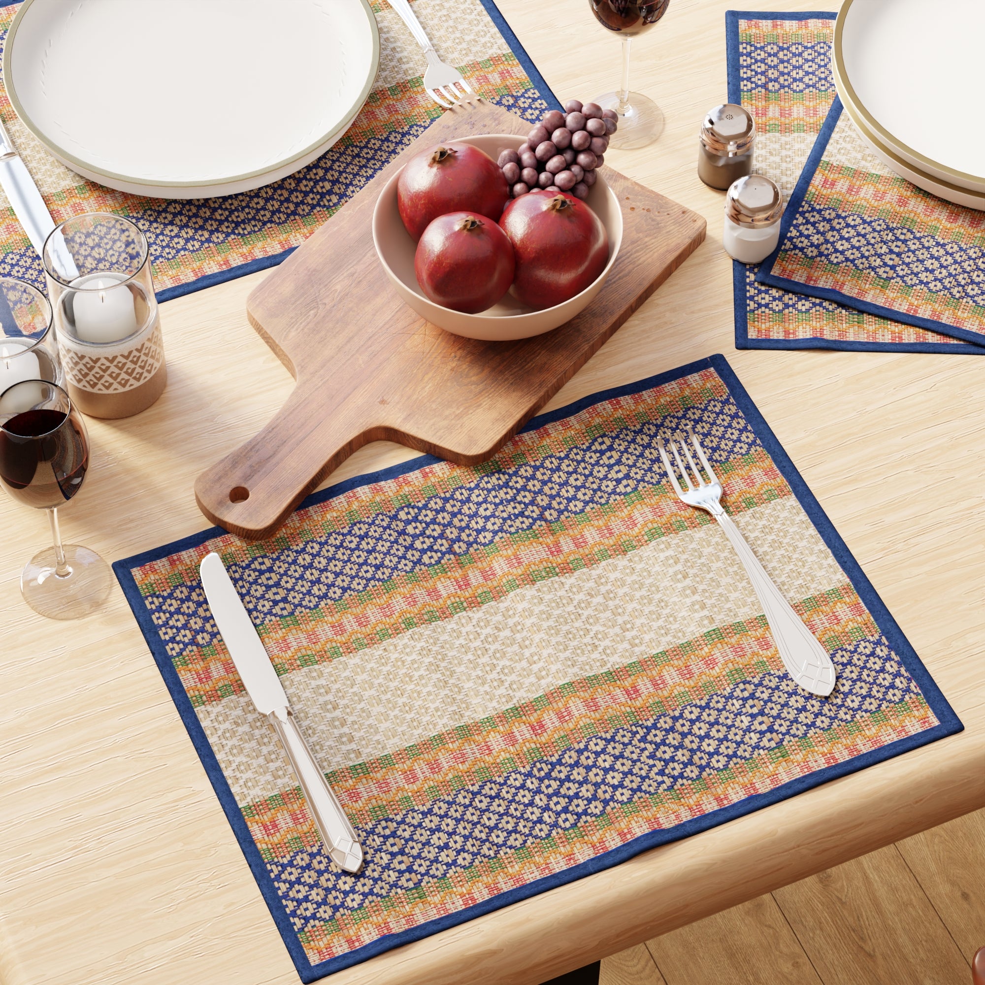Madur Kathi Blue Placemat (Pack of 4)
