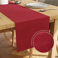 Quilted Velvet Red Table Runner