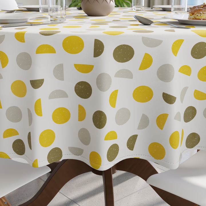 Cotton Yellow Moon Table Cloth (Pack of 1)