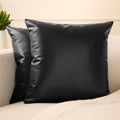 Faux Leather Black Cushion Cover (Pack of 2)