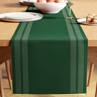 Cotton Ladder Dk Green Table Runner (Pack of 1)