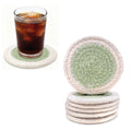 Cotton Sage & Off White Coaster