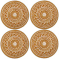 Cotton Mustard Mandala Print Placemat (Pack of 4)