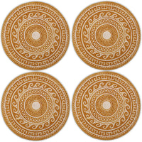 Cotton Mustard Mandala Print Placemat (Pack of 4)