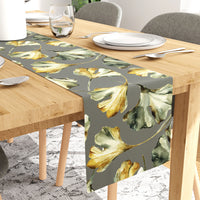 Blackout Polyester Gingko Grey Table Runner (Pack of 1)