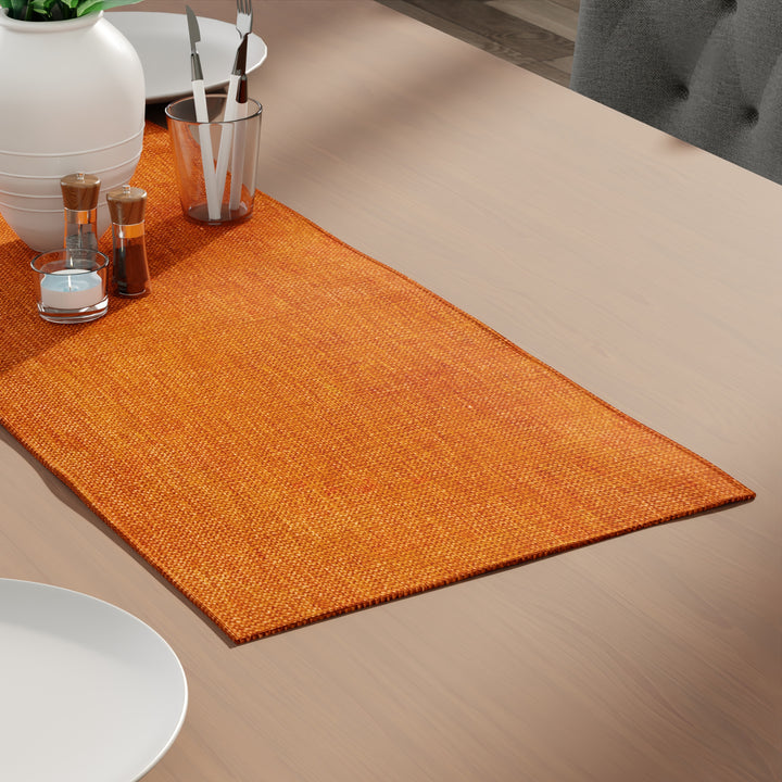 Chenille Orange Table Runner