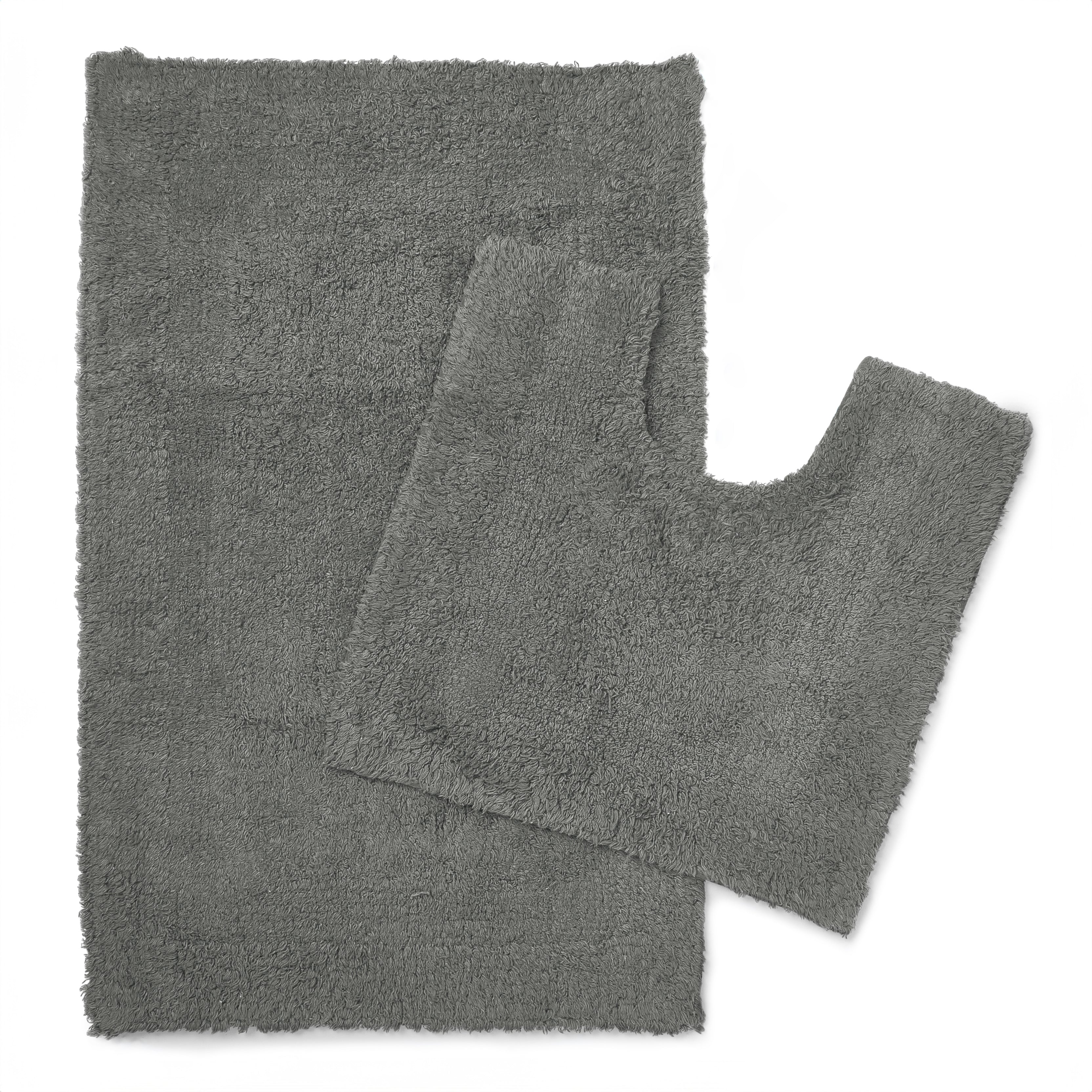 Cotton Dark Grey Bathmat (Pack of 2)