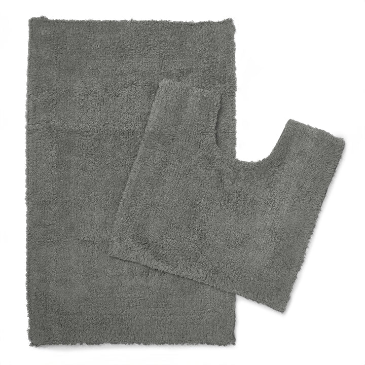 Cotton Dark Grey Bathmat (Pack of 2)