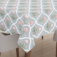 Polyester Light Grey Table Cloth (Pack of 1)