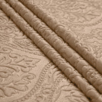 Embossed Velvet Beige Fabric