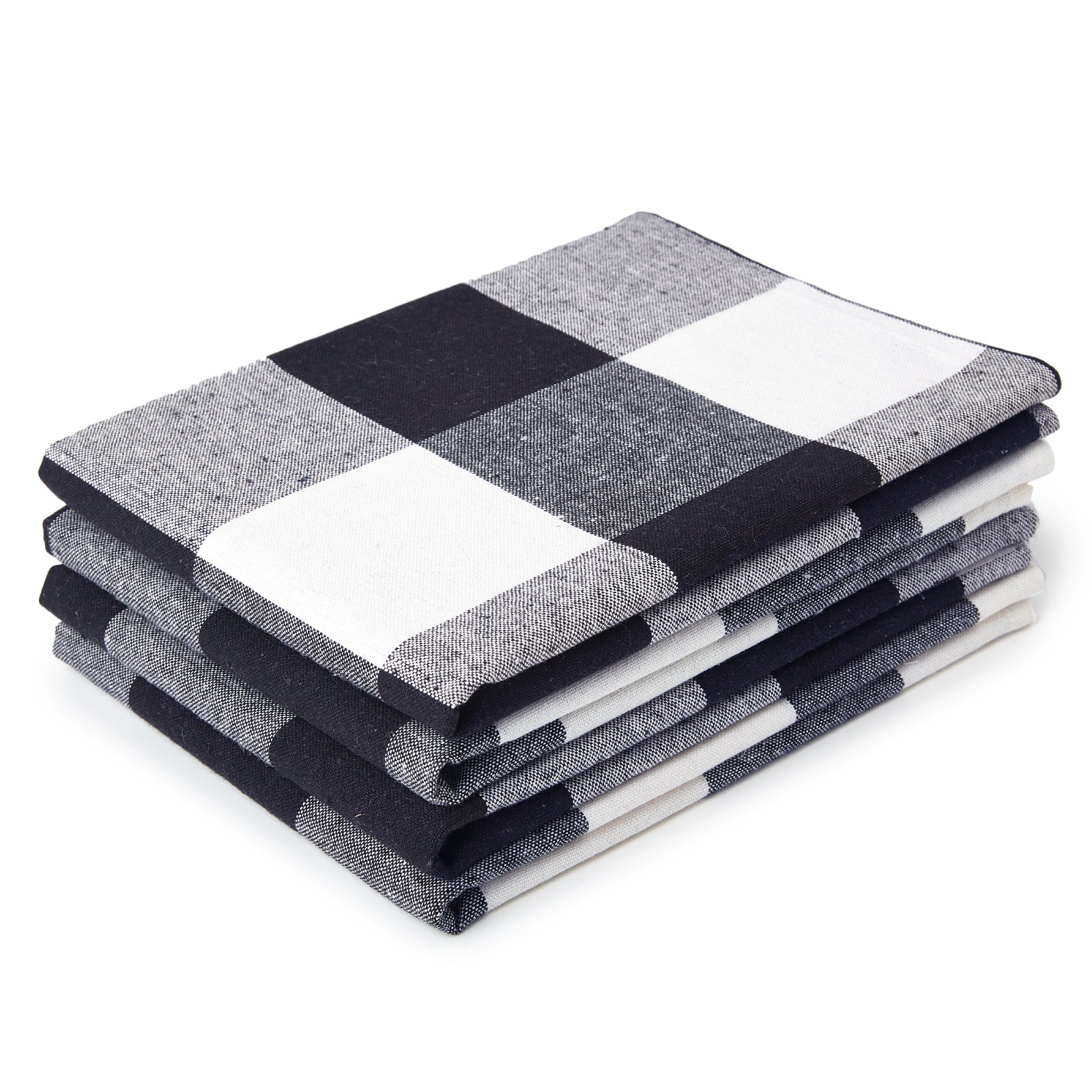 Cotton Buffalo Black Checks Kitchen Towel (Pack of 4)
