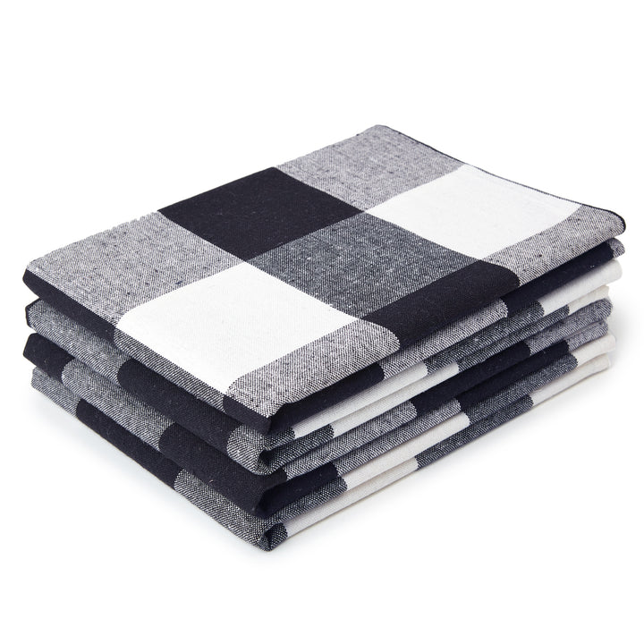Cotton Buffalo Black Checks Kitchen Towel (Pack of 4)