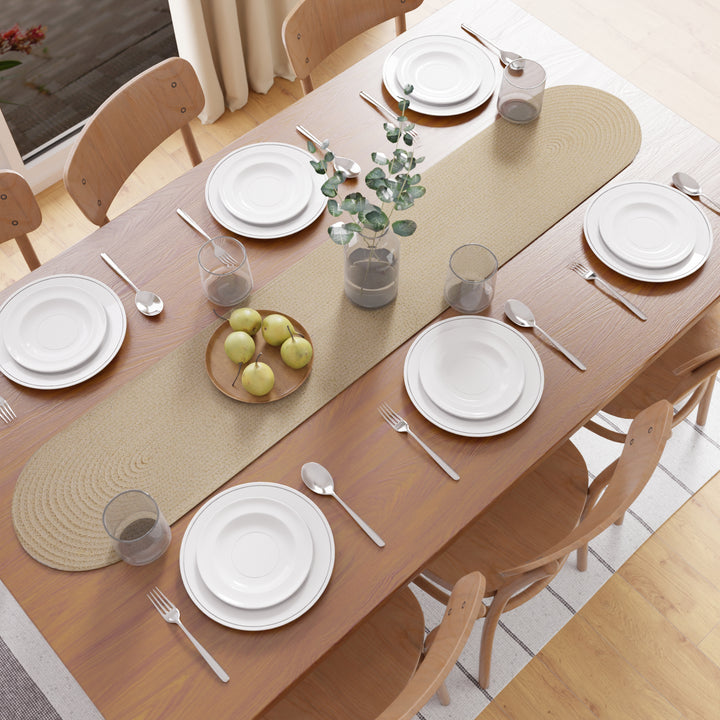 Cotton Beige Table Runner (Pack of 1)