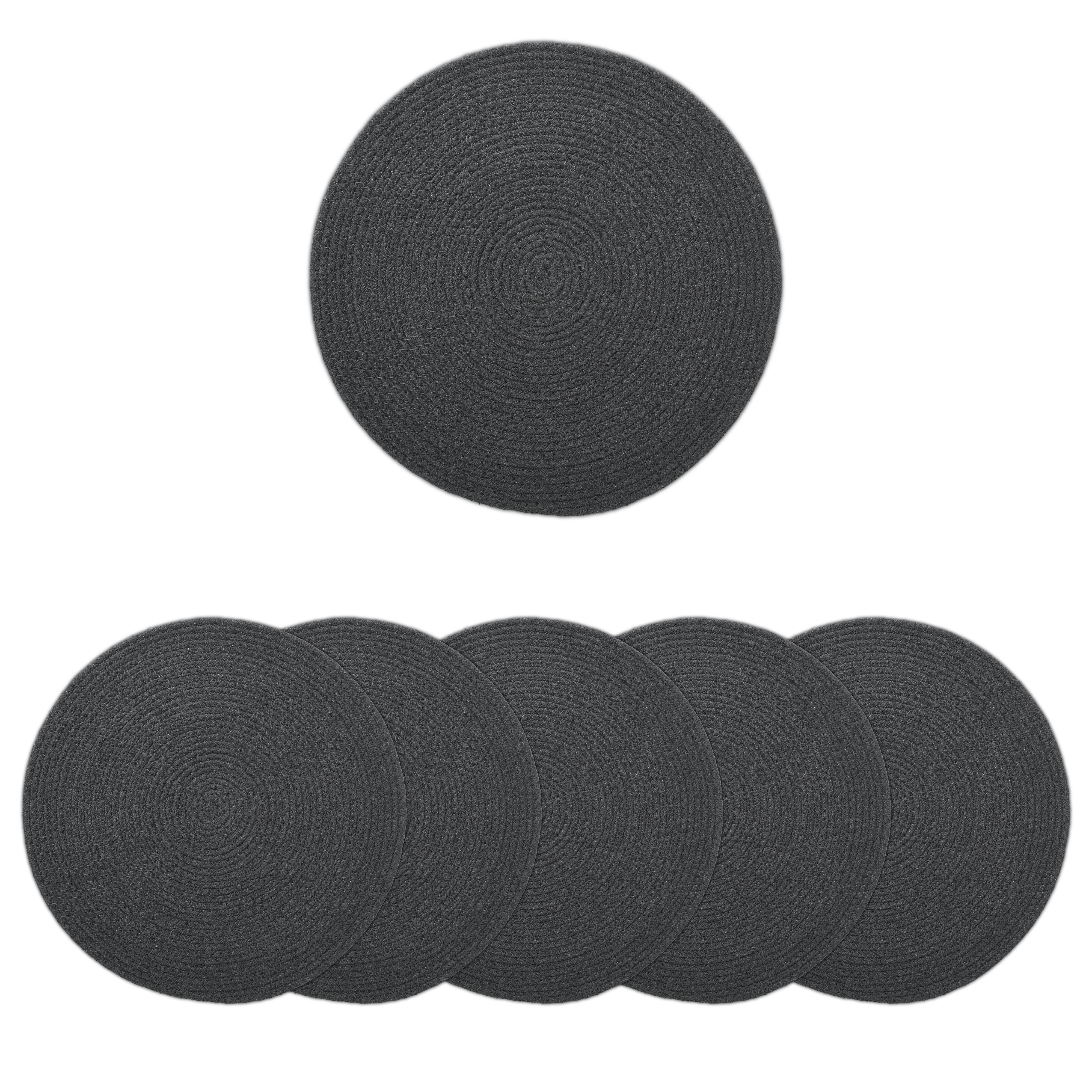 Cotton Dark Grey Placemat (Pack of 6)