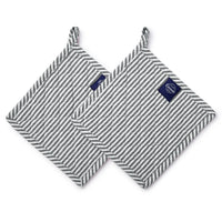 Cotton Ticking Black Pot Holders (Pack of 2)