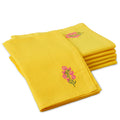 Cotton Sunbeam Yellow Flowers Table Napkin (Pack of 6)