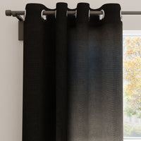 Canvas Jet Black Curtain (Pack of 1)