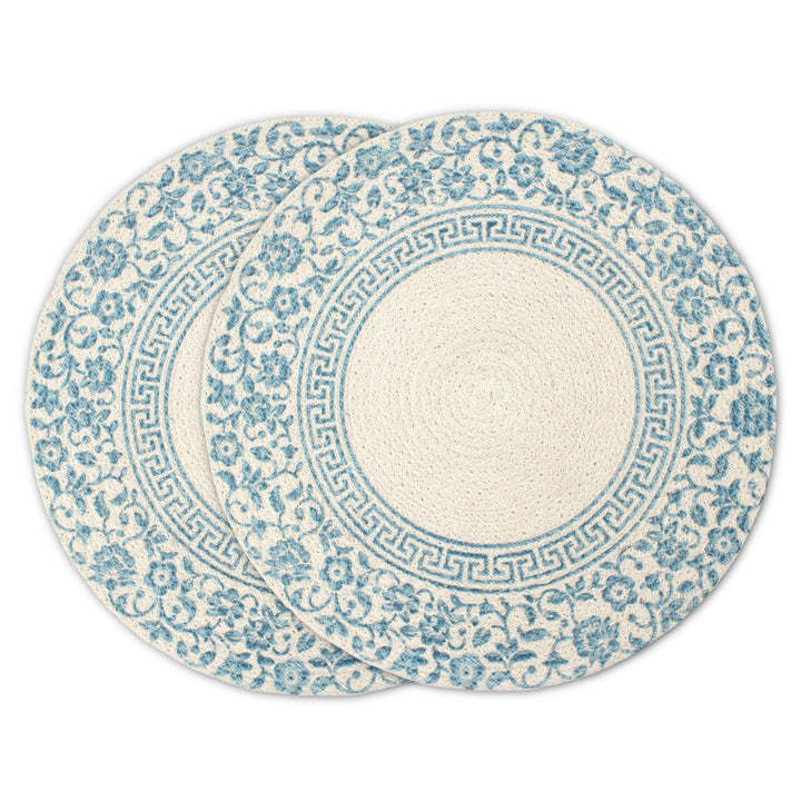 Cotton Printed Light Blue Placemat (Pack of 2)