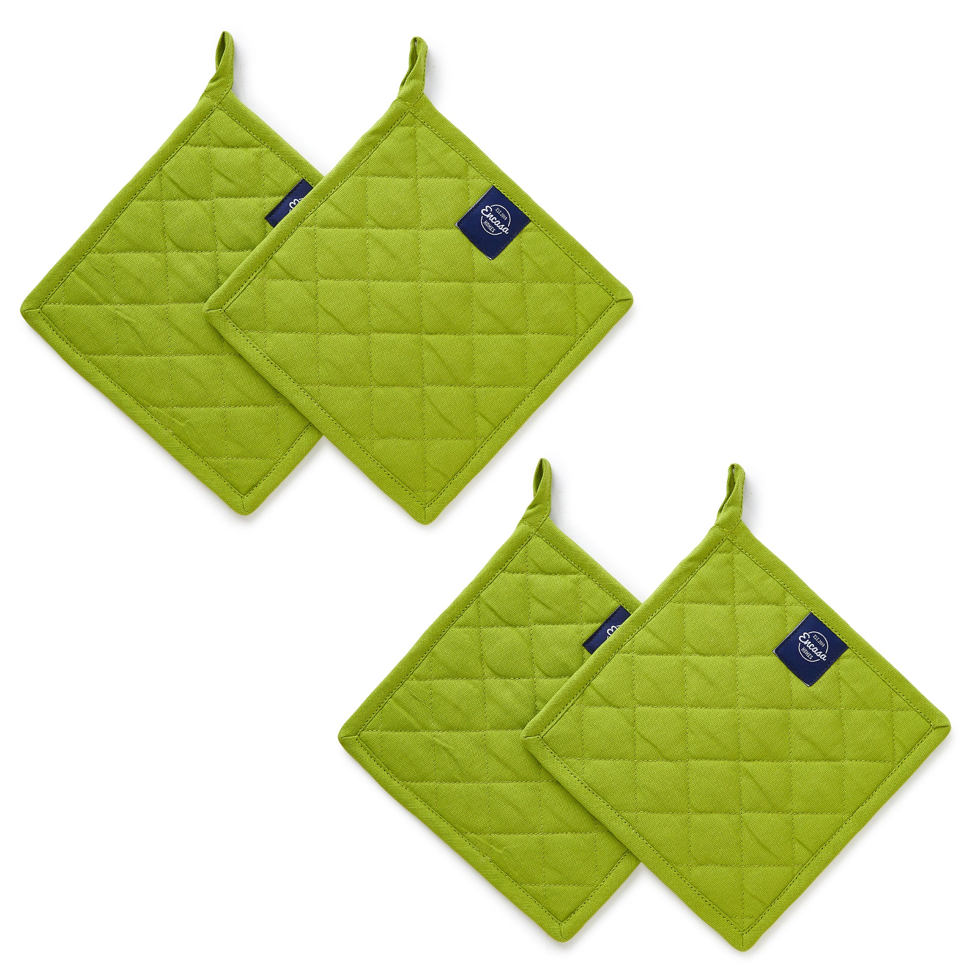 Yarn Dyed Cotton Lime Green Potholder (Pack of 4)