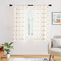 Polyester Diamond Yellow Curtain (Pack of 2)