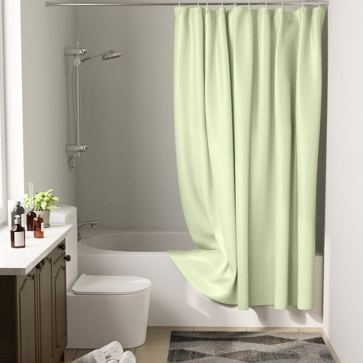 Polyester Mint Shower Curtain (Pack of 1)