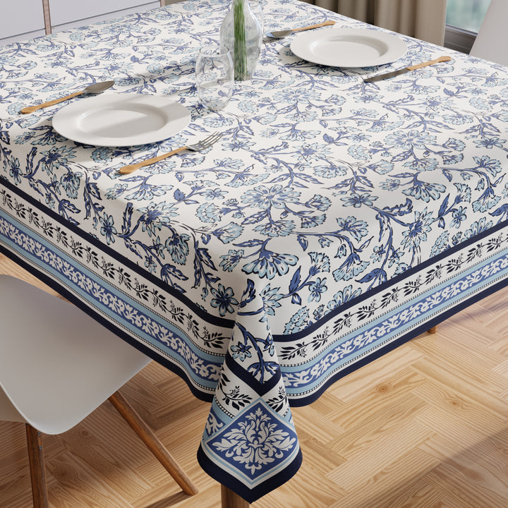 Spun Polyester Indigo Table Cloth (Pack of 1)