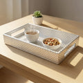 Leather Silver Leather Serving Tray